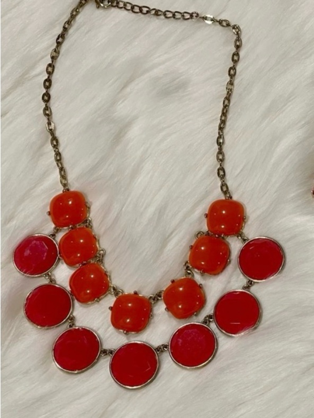 Red & Orange Layered Statement Necklace